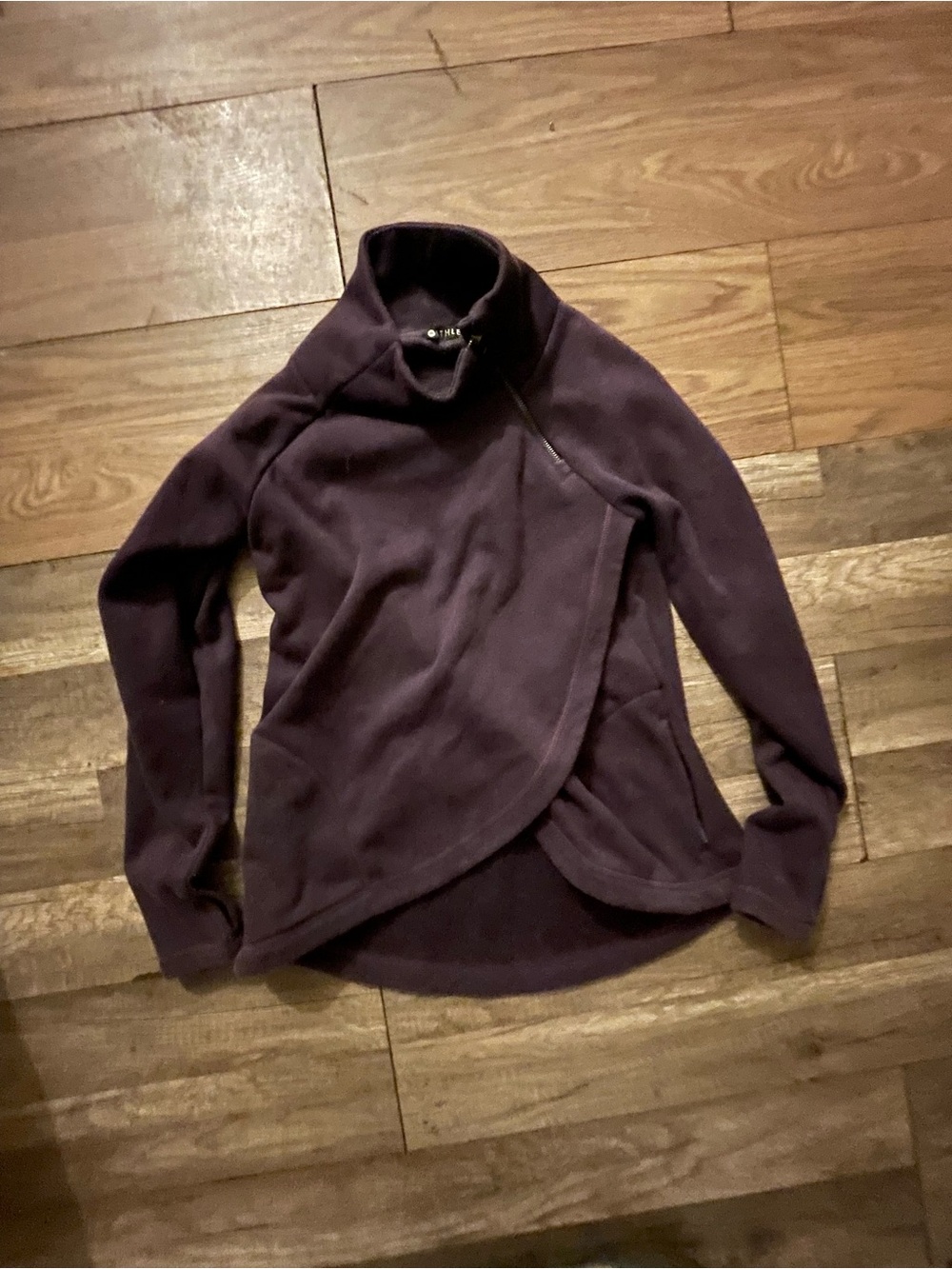 Cozy Plum Wrap-Front Turtleneck Sweater